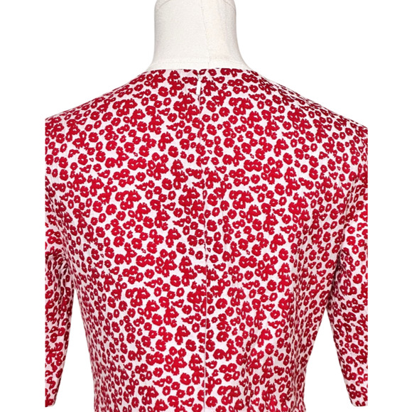 Purificacion Garcia Red White Ditsy Floral Peplum Back Zip Blouse Size 36 Size 6 - Picture 6 of 9